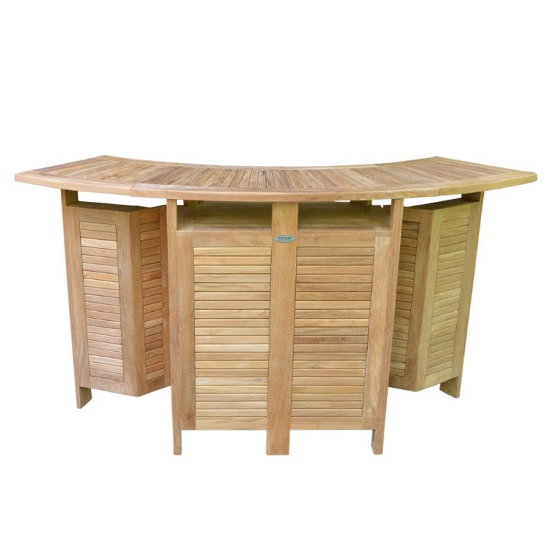 Scratch and Dent - Teak Folding Bar Cabinet - FINAL SALE