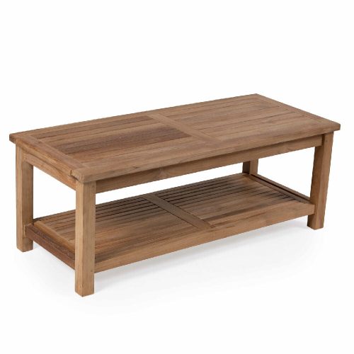 Scratch and Dent - Teak Outdoor Coffee Table with Shelf