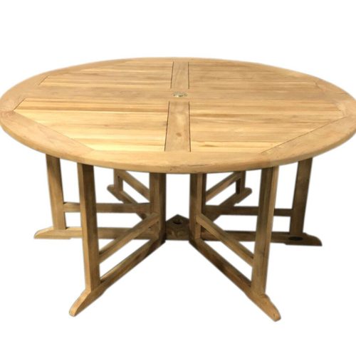 Scratch and Dent - Teak Round Folding Table