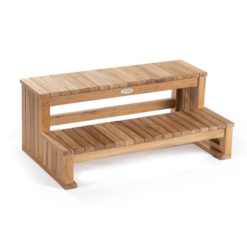 SCRATCH AND DENT - Titan Teak Spa Steps - FINAL SALE