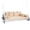 Scratch and Dent - Montana Rope Porch Swing Bed with Cushions and Pillows