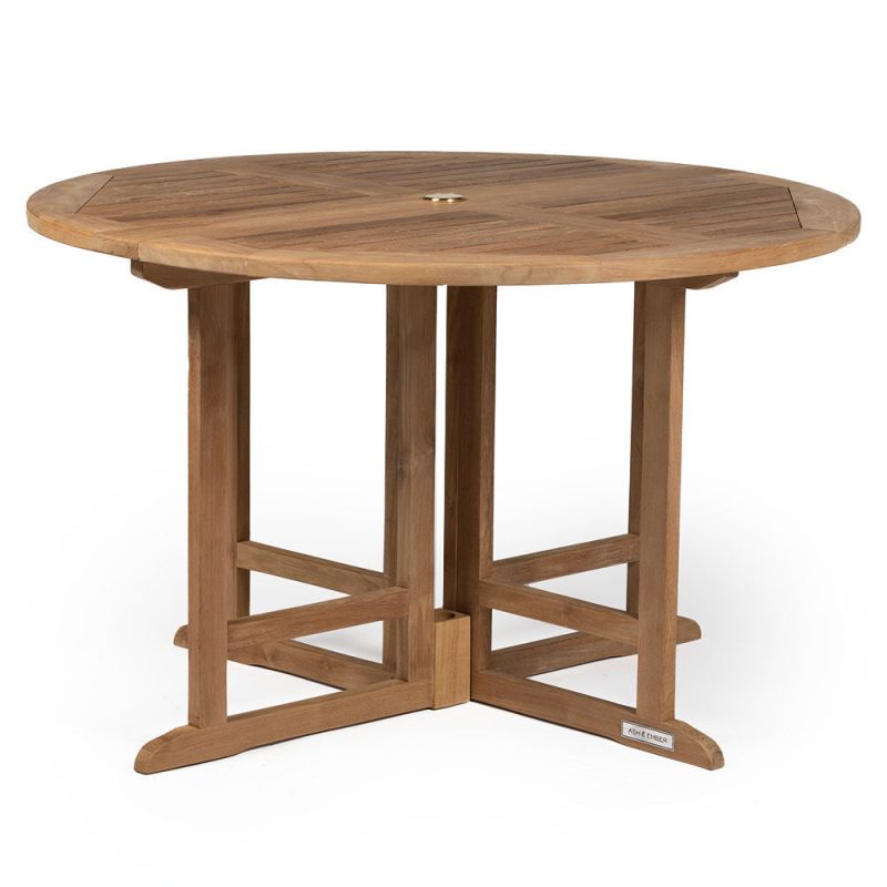 SCRATCH AND DENT - Grade A Teak 47" Round Folding Table - FINAL SALE