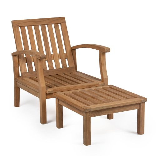 Grade A Teak Lounge Chair with Ottoman