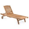 SCRATCH AND DENT - Grade A Teak Reclining Sun Lounger - FINAL SALE