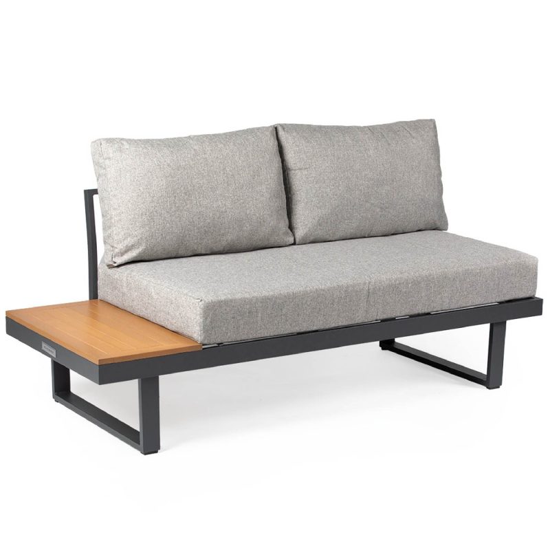 SCRATCH AND DENT - Caspian Loveseat with Cushions and Side Table - FINAL SALE