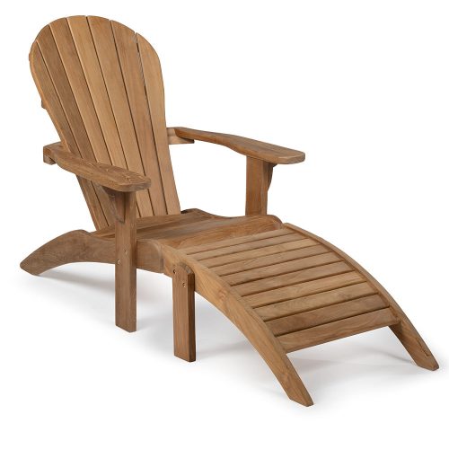 Savannah Grade A Teak Adirondack Chair | Chair and Ottoman