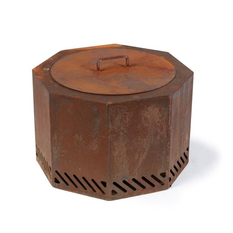 SCRATCH AND DENT - Corten Steel Dual Flame Smokeless Fire Pit with Lid - FINAL SALE