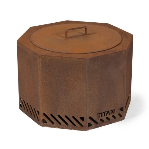 SCRATCH AND DENT - 26" Corten Steel Dual Flame Smokeless Fire Pit with Lid - FINAL SALE