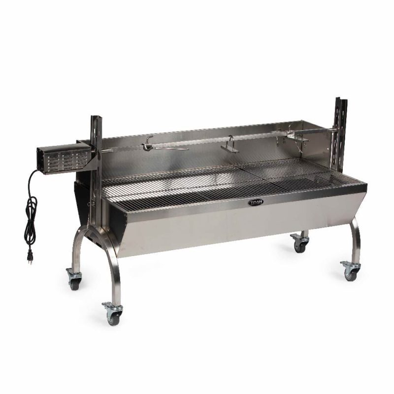 Scratch and Dent - 25W Stainless Steel Rotisserie Grill w/Windscreen - FINAL SALE